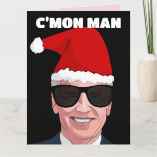 JOE BIDEN WEARING SANTA HAT BIG CHRISTMAS CARDS KORT