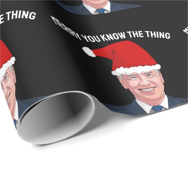 JOE BIDEN WEARING SANTA HAT SAK WRAPPING PAP PRESENTPAPPER (Rullad Hörn)