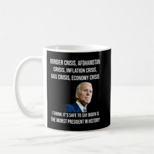 Joe Biden Worst President in History Anti Biden US Kaffemugg