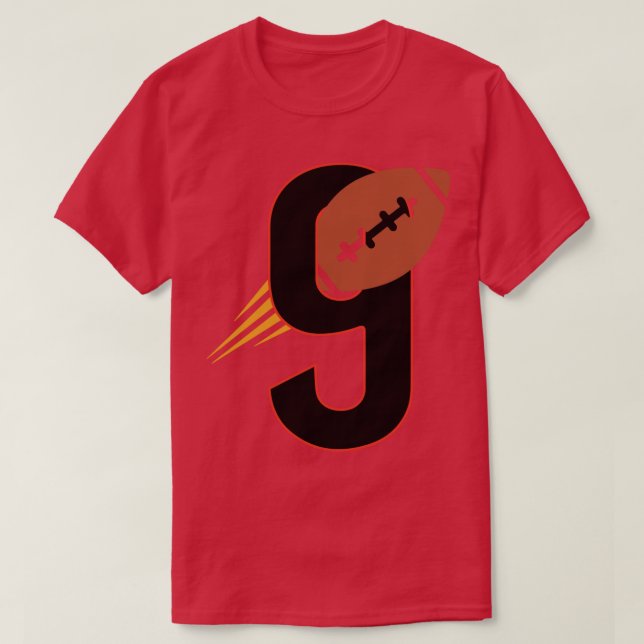 Joe Burrow nummer 9 Bengals Quarterback T Shirt (Design framsida)