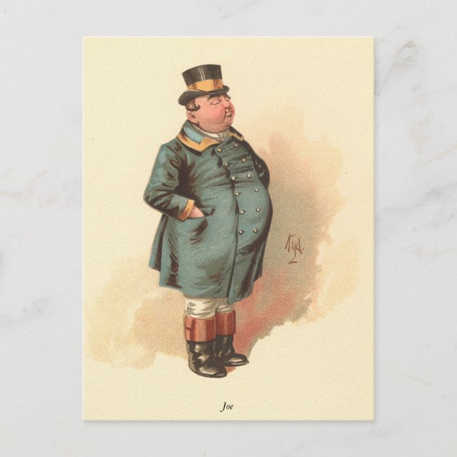 Joe (den Tjock pojken) Kyd, Dickens Pickwick  Vykort (Framsida)