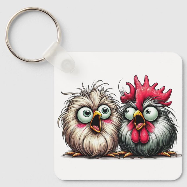 "Joe & Flo Baby Silkies" Aluminum Keychain Nyckelring (Framsida)