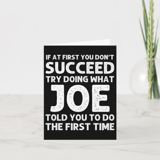 Joe Gift Namn Personlig Birthday Funny Christma Kort (Framsida)