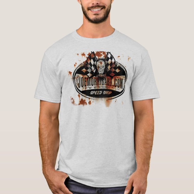 Joe Morris rostar rusar shoppar T Shirt (Framsida)