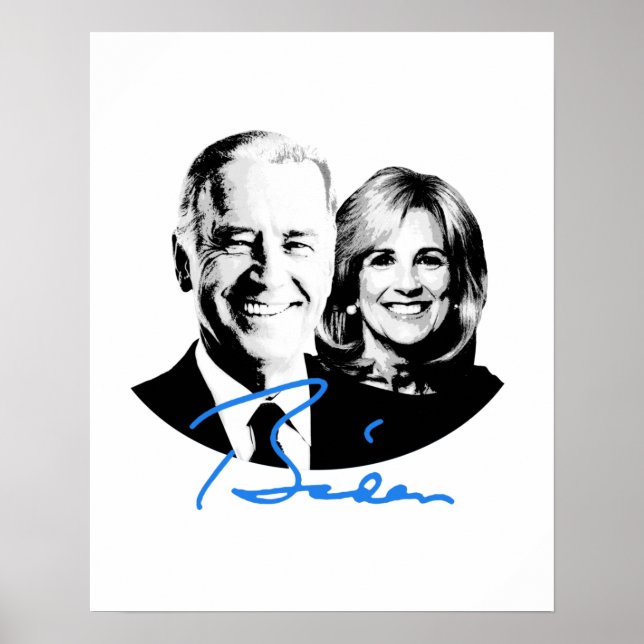Joe och Jill Biden Namnteckning Poster (Framsidan)