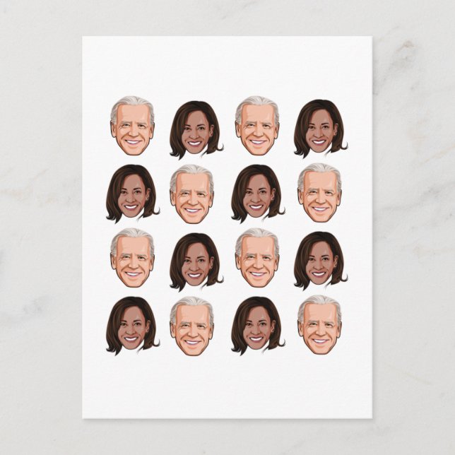 Joe och Kamala Mönster Vykort (Framsida)