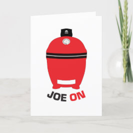 Joe on Red Kamado Birthday Card blank Tack Kort