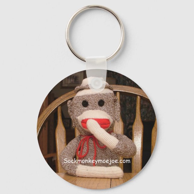 Joe Sock monkey Keychain Nyckelring (Framsida)