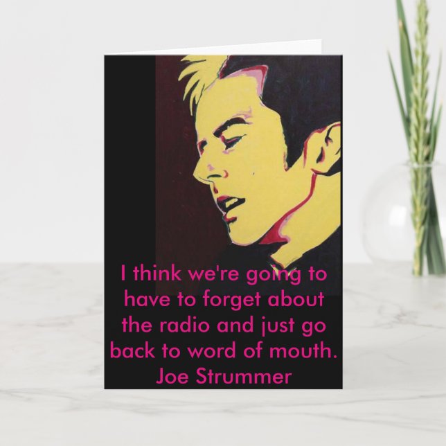 Joe Strummer Kassan 80's Blank Greeting Card Kort (Framsida)
