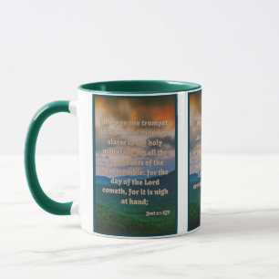 Joel 2:1 KJV Bible Verse Pic Two-Tone Mugg