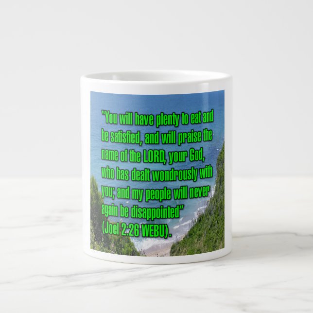 Joel 2:26 WEBU Mugg Jumbo Mugg (Framsidan)