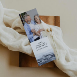 JOEL Minimalist Ocean Vatten Funeral Dikt Bookmark Mini Visitkort