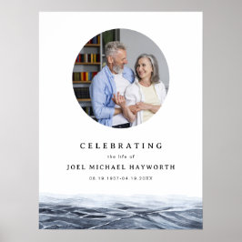 JOEL Minimalistisk Havsvatten Foto Begravning Välk Poster