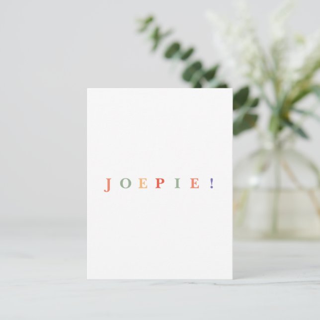 Joepie Felicitatie Gefeliciteerd Wenskaart Vykort (Stående Fram)