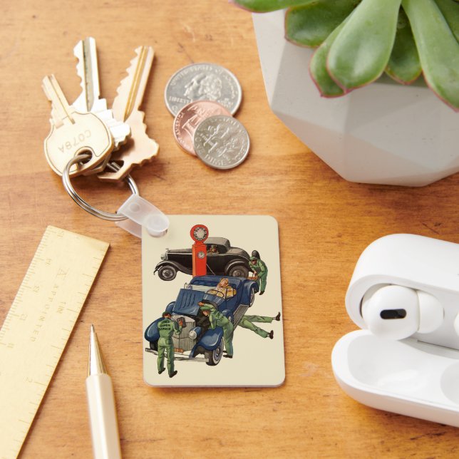 Joe's Fullt Service Gas Station, Vintage Business Nyckelring (Skrivbord)