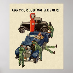 Joe's Fullt Service Gas Station, Vintage Business Poster