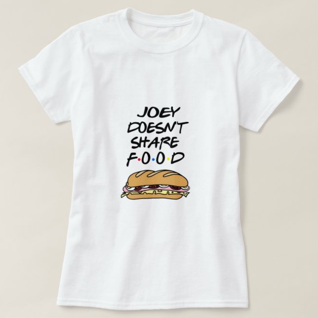 Joey dosen’t share food t shirt (Design framsida)