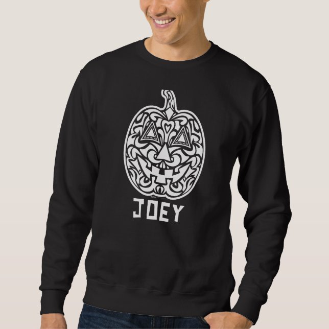 Joey Halloween Sugar Skull Lång Ärmad Tröja (Framsida)