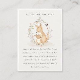 Joey Mamma Kangaroo Blommigt Bokar for Baby Shower Tilläggskort