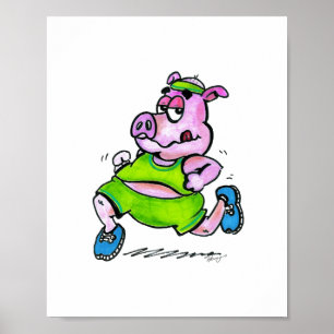 Jogga grisaffischen poster