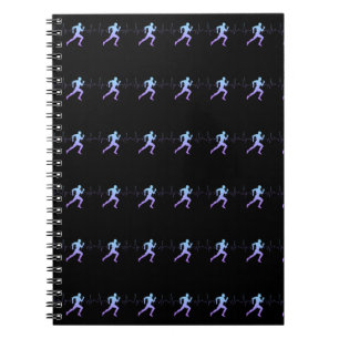 Jogga - Springer Silhouette med pulsslag Black Anteckningsbok