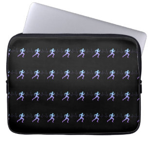 Jogga - Springer Silhouette med pulsslag Black Laptop Fodral