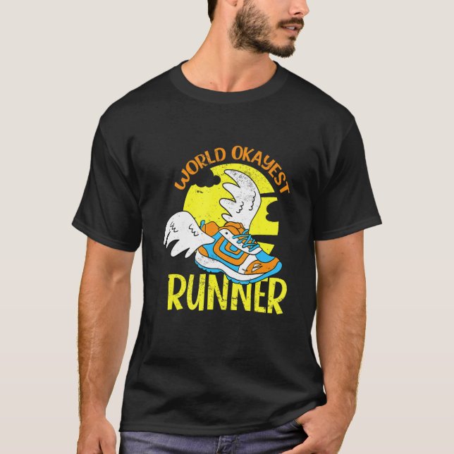 Joggande Joggare Springer Marathon 42 km 3 T Shirt (Framsida)