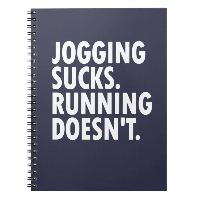 Joggande Sucks. Det går inte. Anteckningsbok (Framsidan)