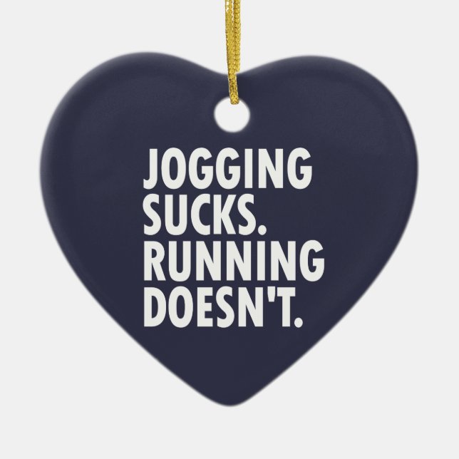 Joggande Sucks. Det går inte. Julgransprydnad Keramik (Framsidan)
