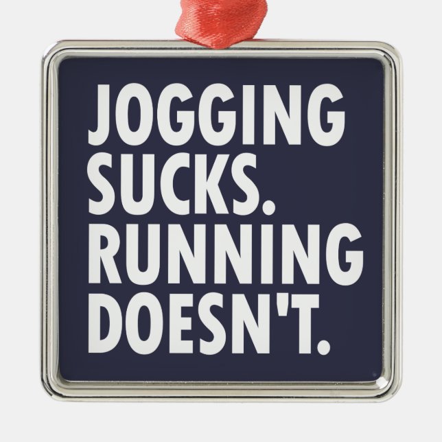 Joggande Sucks. Det går inte. Julgransprydnad Metall (Framsidan)