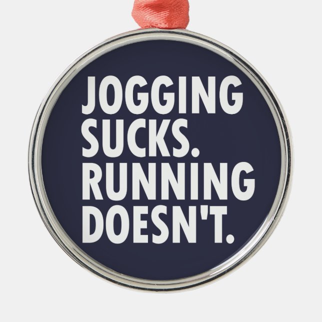 Joggande Sucks. Det går inte. Julgransprydnad Metall (Framsidan)
