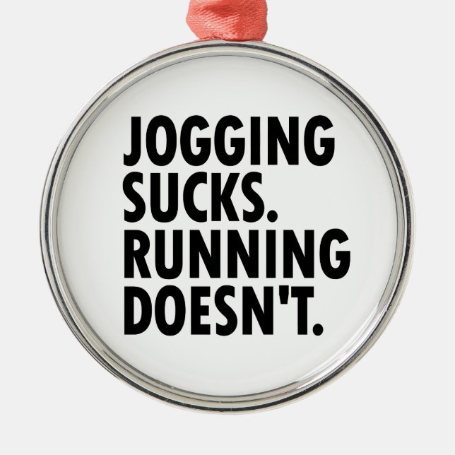 Joggande Sucks. Det går inte. Julgransprydnad Metall (Framsidan)