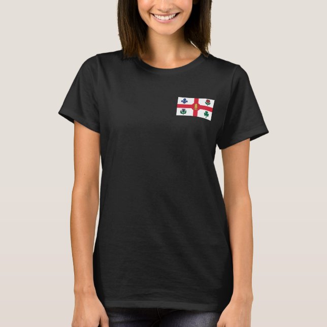 Joggare av Ull Zip med flagga av Montreal T Shirt (Framsida)