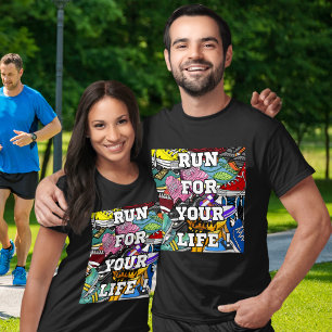 Joggare för fet popup-Springer T Shirt