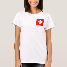 Joggarn Ull för kvinnor med flagga av Schweiz T-shirt