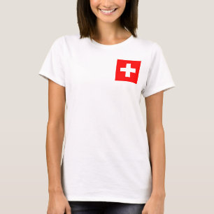 Joggarn Ull för kvinnor med flagga av Schweiz T-shirt