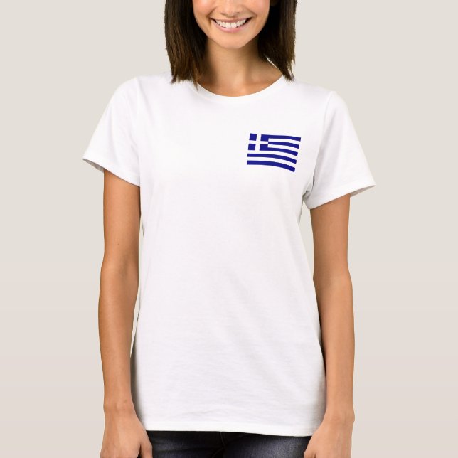 Joggarn Ull Zip för kvinnor med flagga av Grekland Tee Shirt (Framsida)