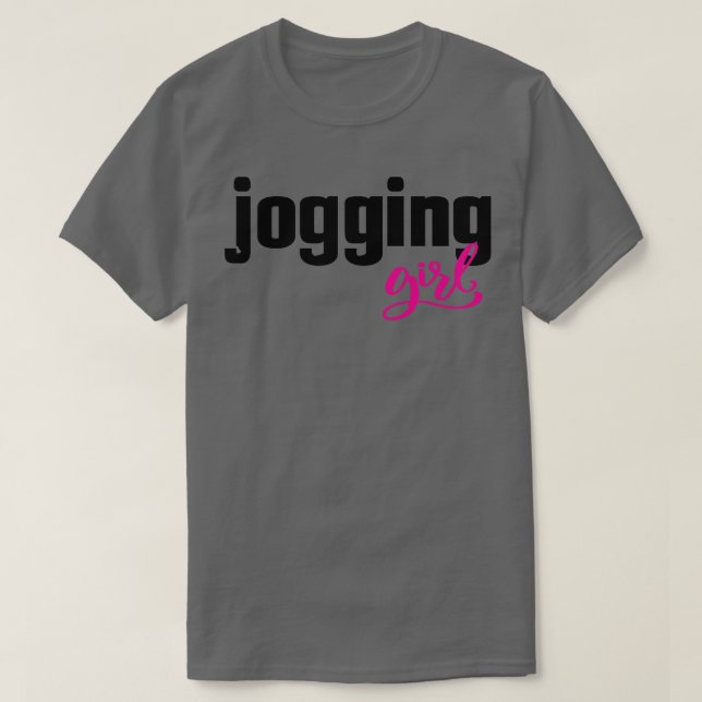 Jogger Girl Jog Running Springer T Shirt (Design framsida)