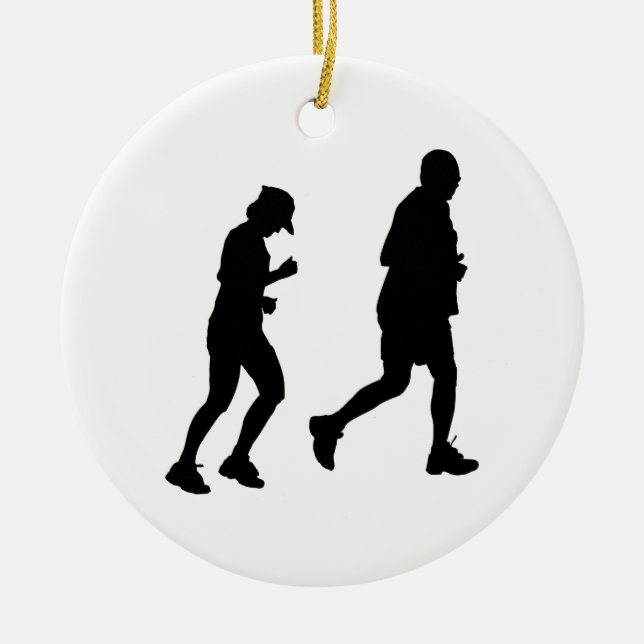 Jogger Silhouette Julgransprydnad Keramik (Framsidan)