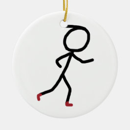 Jogger Stickman Julgransprydnad Keramik