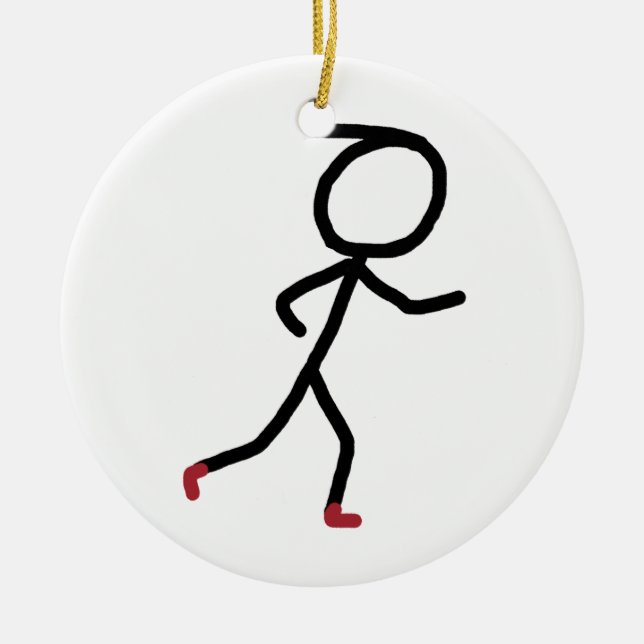 Jogger Stickman Julgransprydnad Keramik (Framsidan)