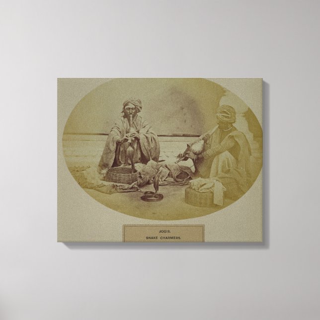 Jogis eller Snake Charmers, Low Caste Caste Hindus Canvastryck (Framsida)