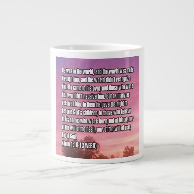 Joh 1:10-13 WEBU Mugg Jumbo Mugg (Framsidan)