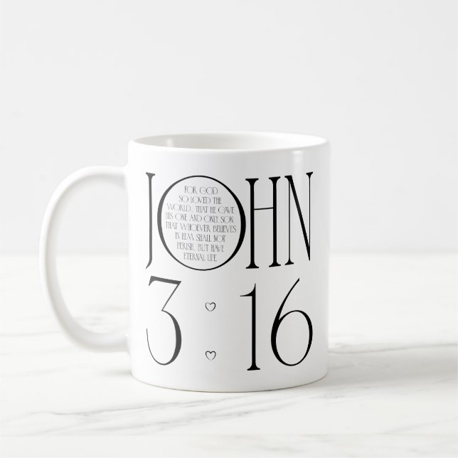 Joh 3:16 Bibelvers Kaffemugg (Vänster)