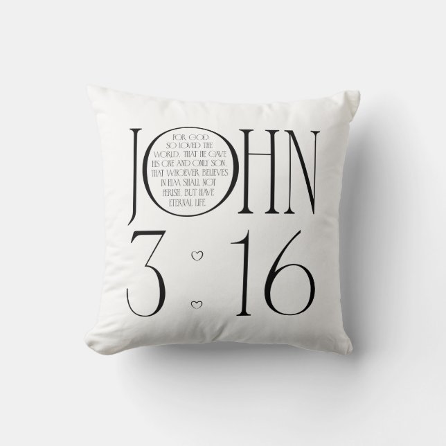 Joh 3:16 Bibelvers Kudde (Framsida)