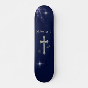 Joh 3:16 Bibelvers Mini Skateboard Bräda 18,5 Cm
