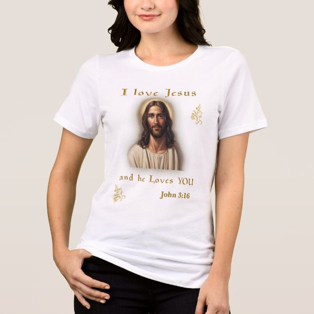 Joh 3:16 Bibelvers T Shirt (Framsida)