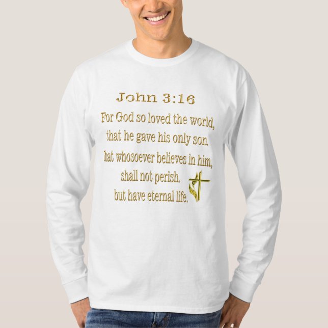 Joh 3:16 kristen t-shirt (Framsida)