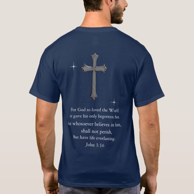 Joh 3:16 kristen  t shirt (Baksida)