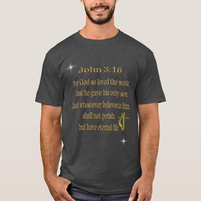 Joh 3:16 kristen  t shirt (Framsida)